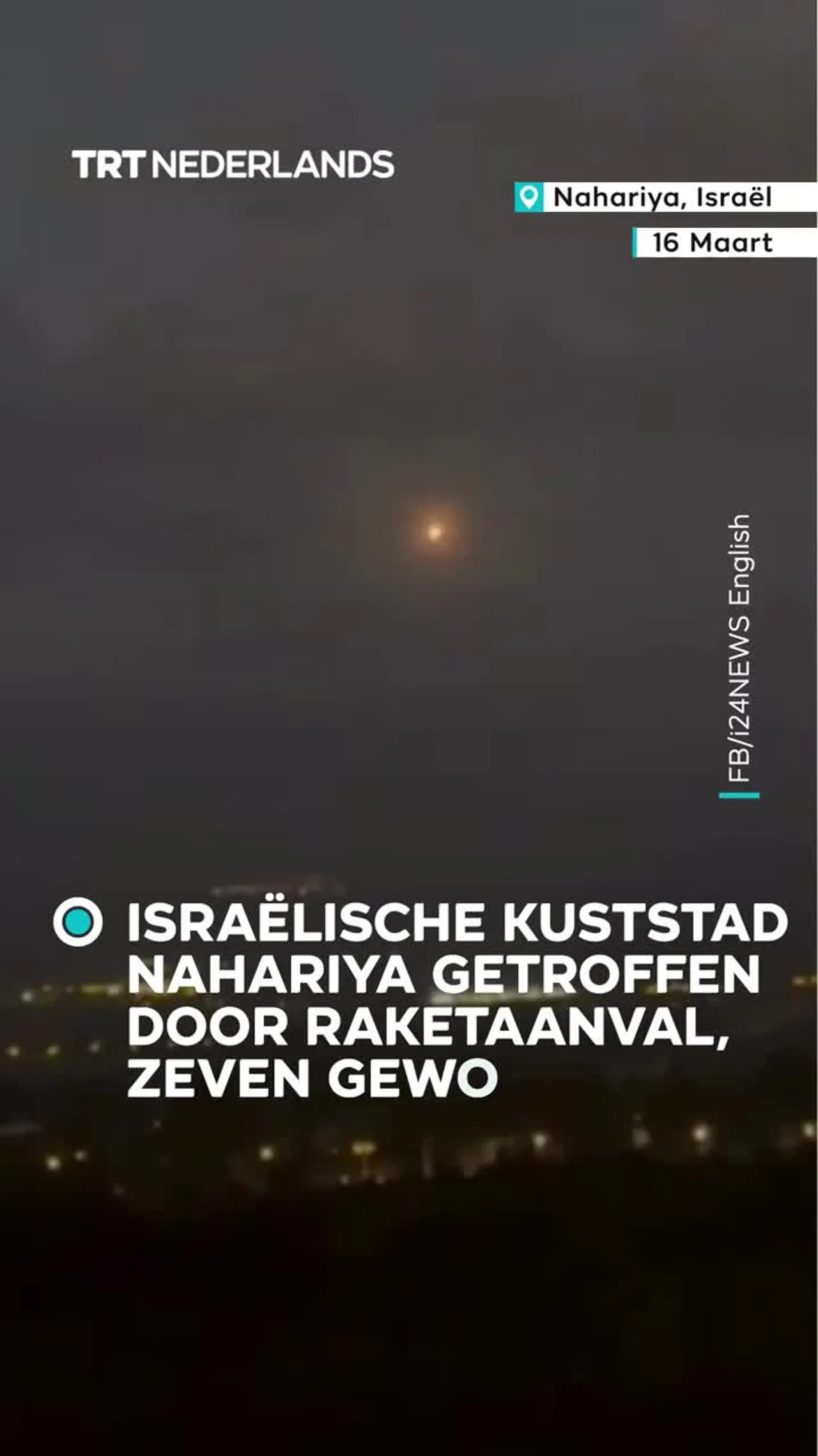 Israëlische stad Nahariya getroffen door raket