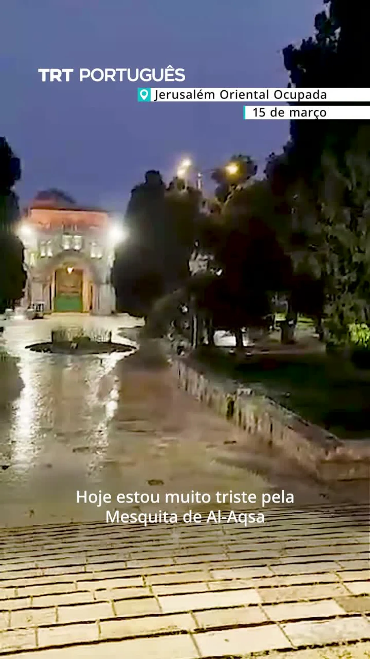 Guarda lamenta ver a Mesquita de Al-Aqsa vazia devido às restrições impostas por Israel