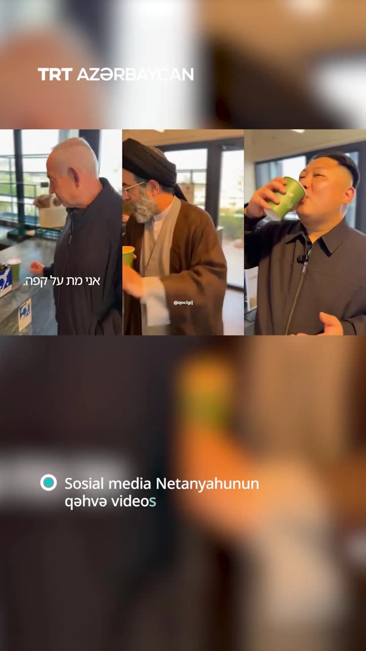 B.Netanyahunun kafədəki görüntüləri sosial mediada müzakirə mövzusuna çevrilib