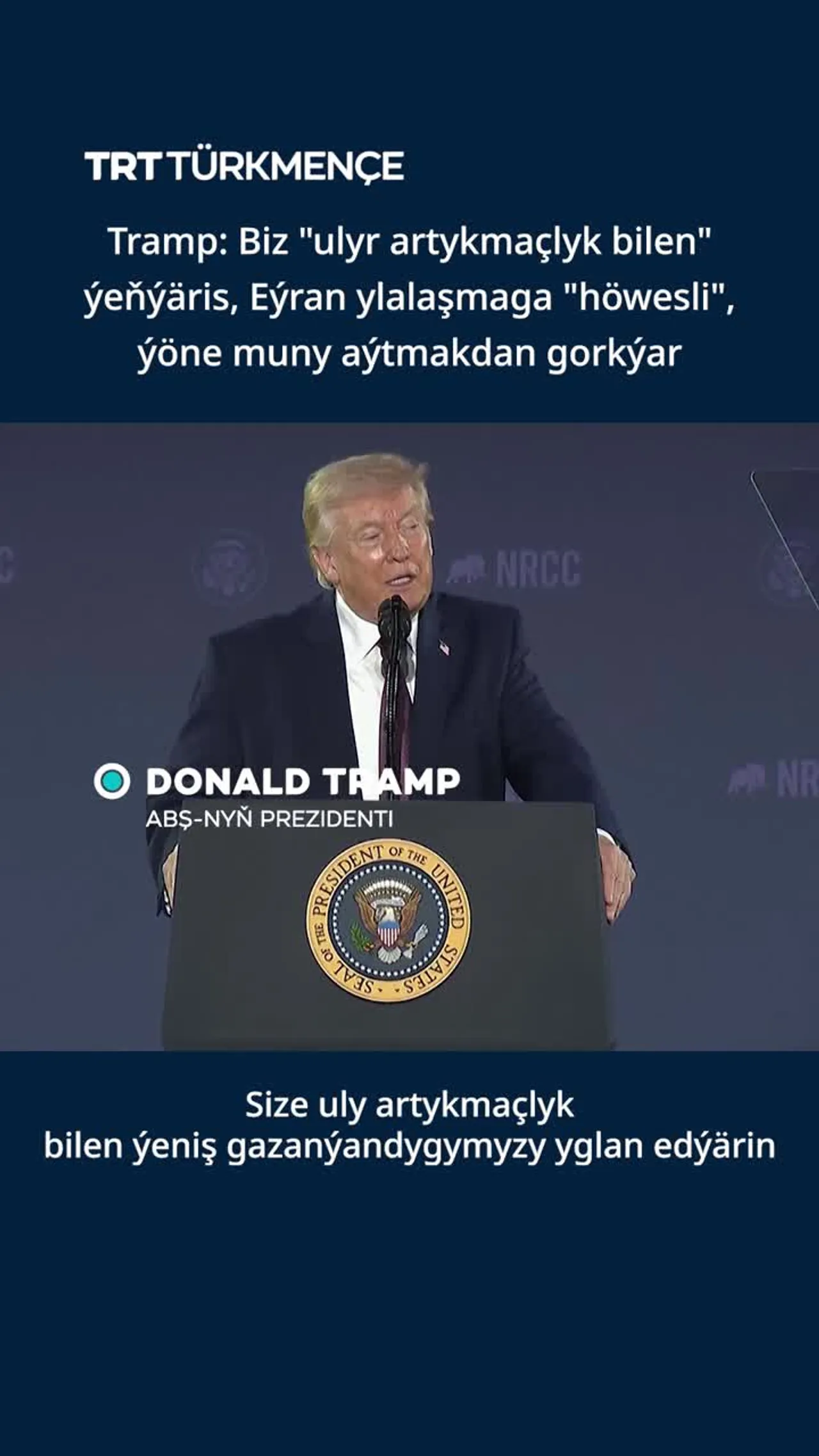 Biz "uly artykmaçlyk bilen" ýeňýäris, Eýran ylalaşmaga "höwesli", ýöne muny aýtmakdan gorkýar.