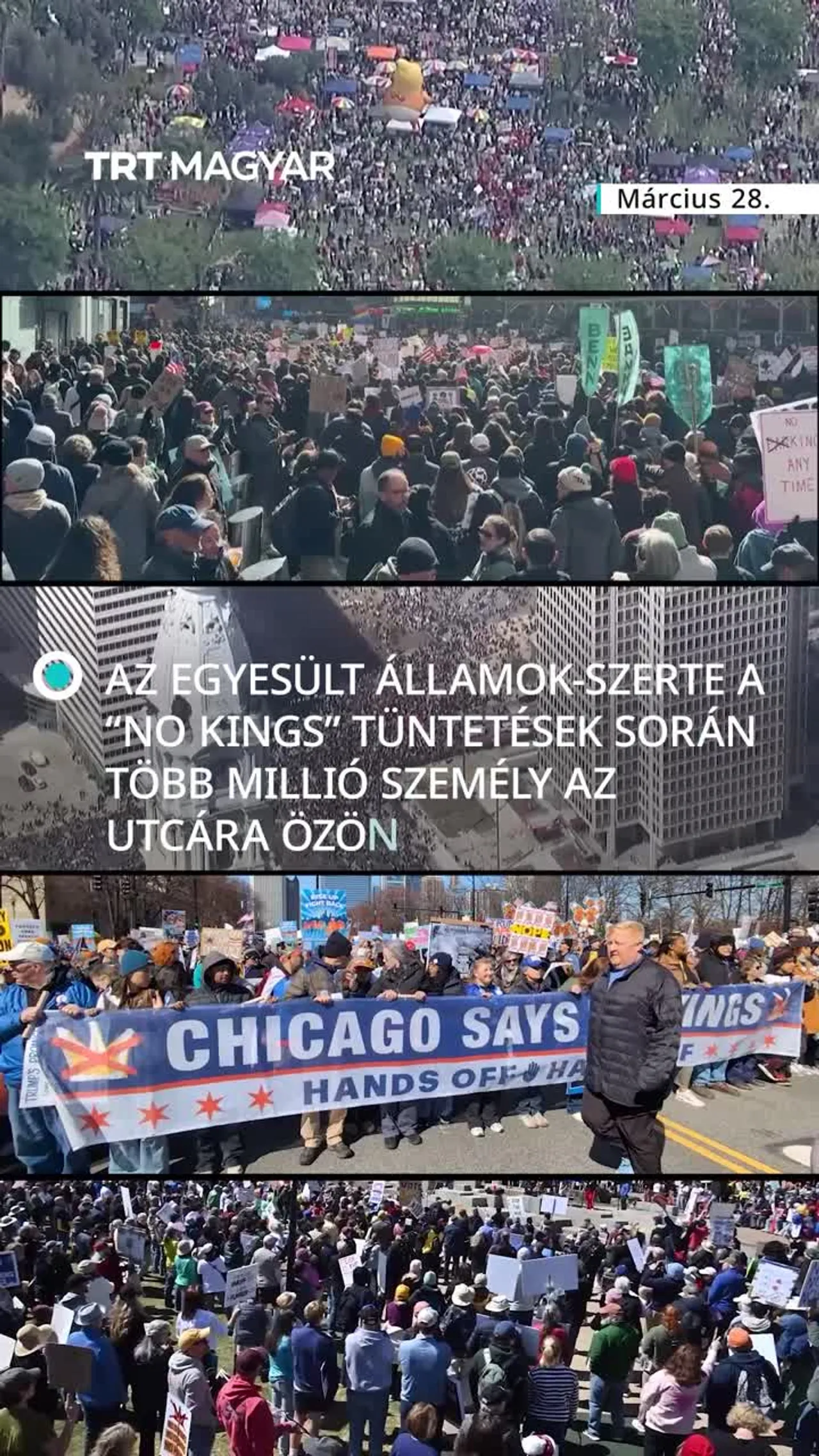 Az USA-ban emberek milliói vonultak utcára a „No Kings” tüntetéseken Donald Trump ellen