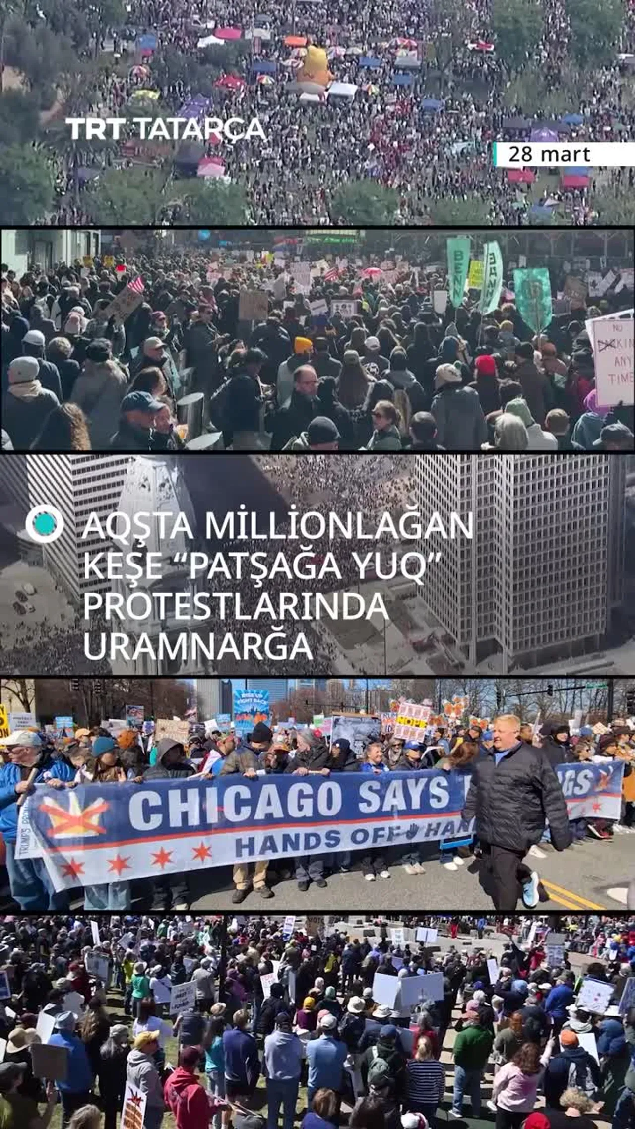 AQŞta millionlağan keşe ilbaşı Donald Trampqa qarşı protest belderep uramnarğa çıqtı