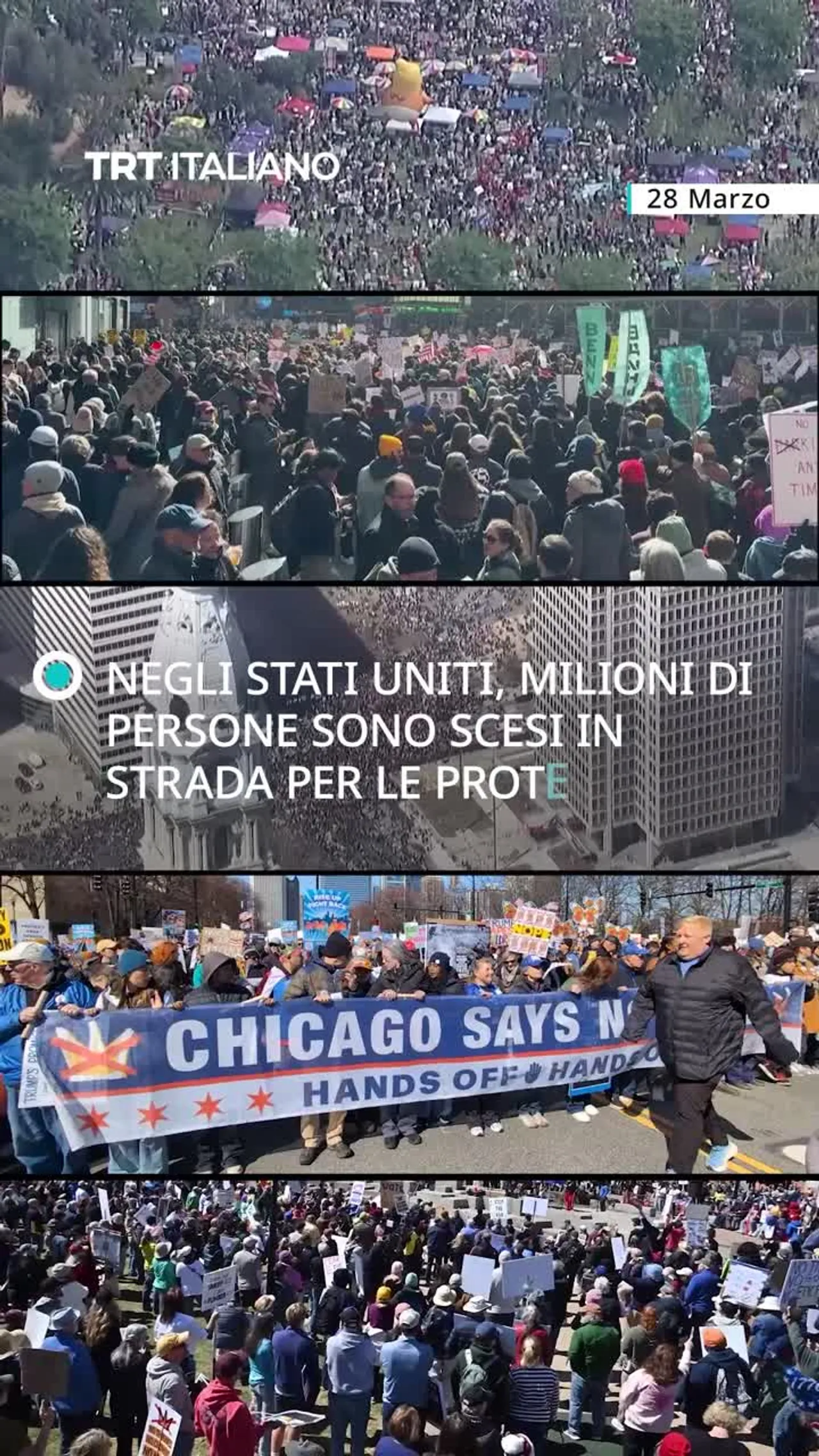 In migliaia in piazza per la protesta “No Kings” contro Trump