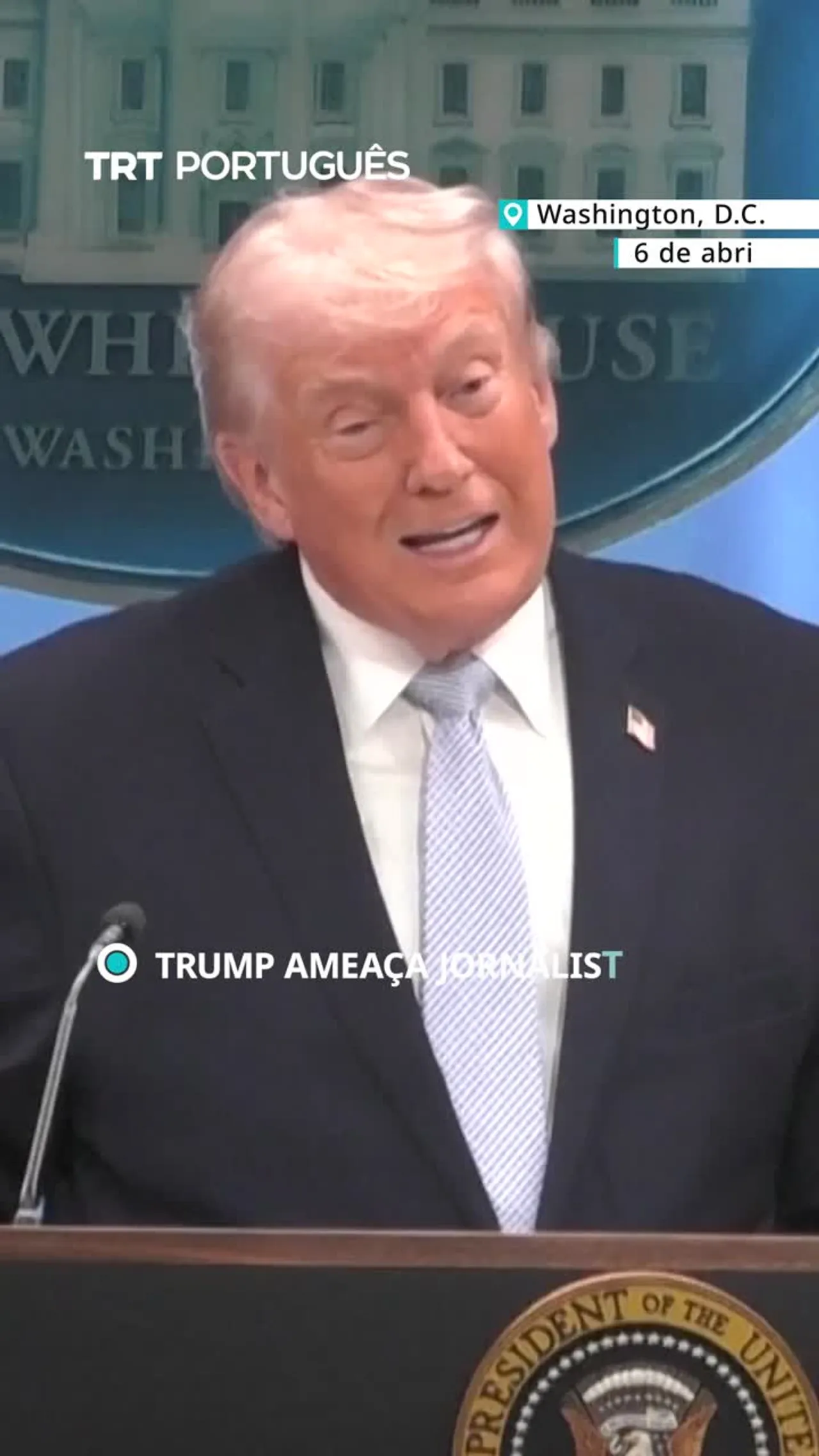 “Falem ou vão para a prisão”, advertiu Trump aos jornalistas