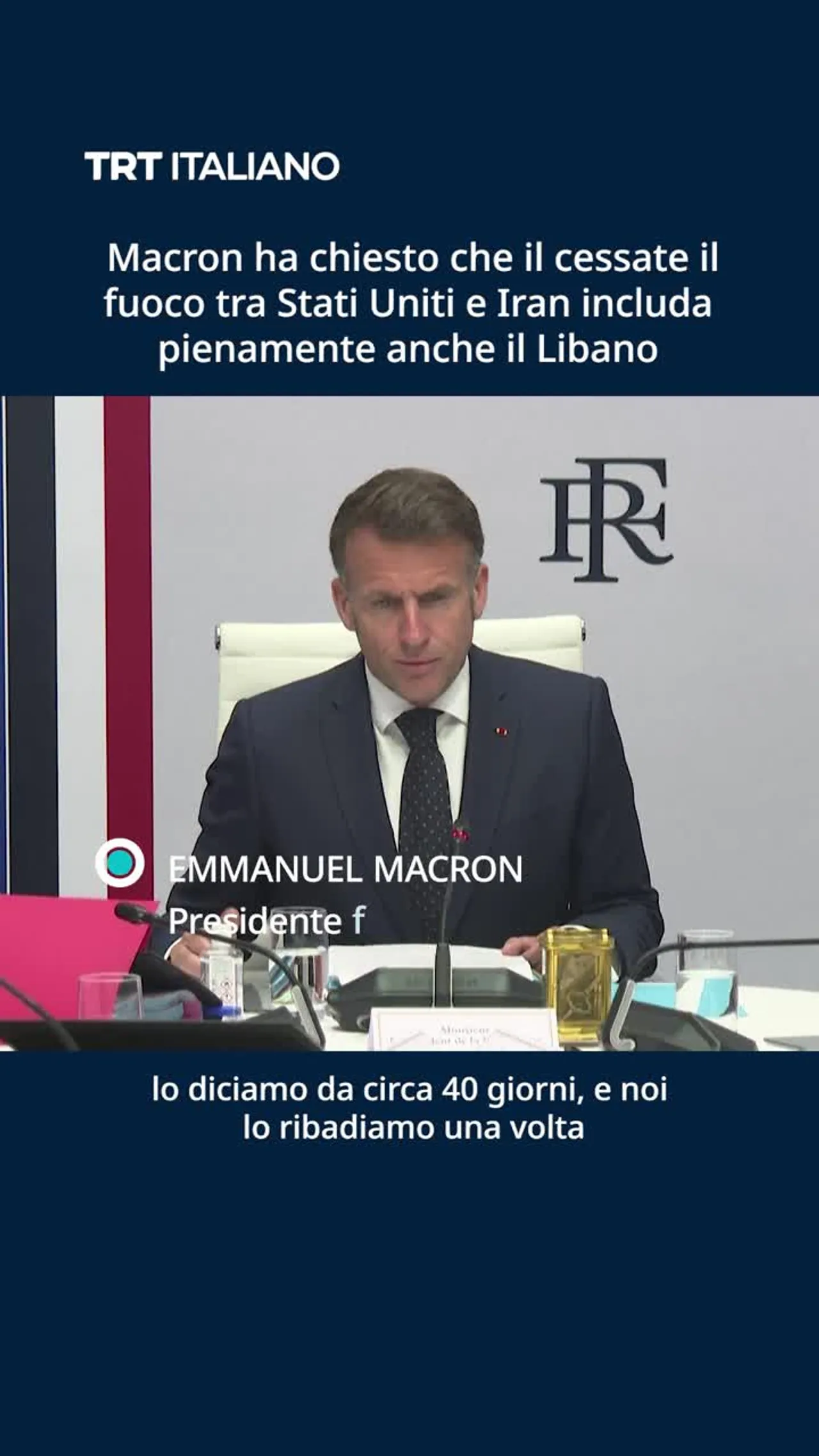Macron ha chiesto che il cessate il fuoco tra Stati Uniti e Iran includa pienamente anche il Libano