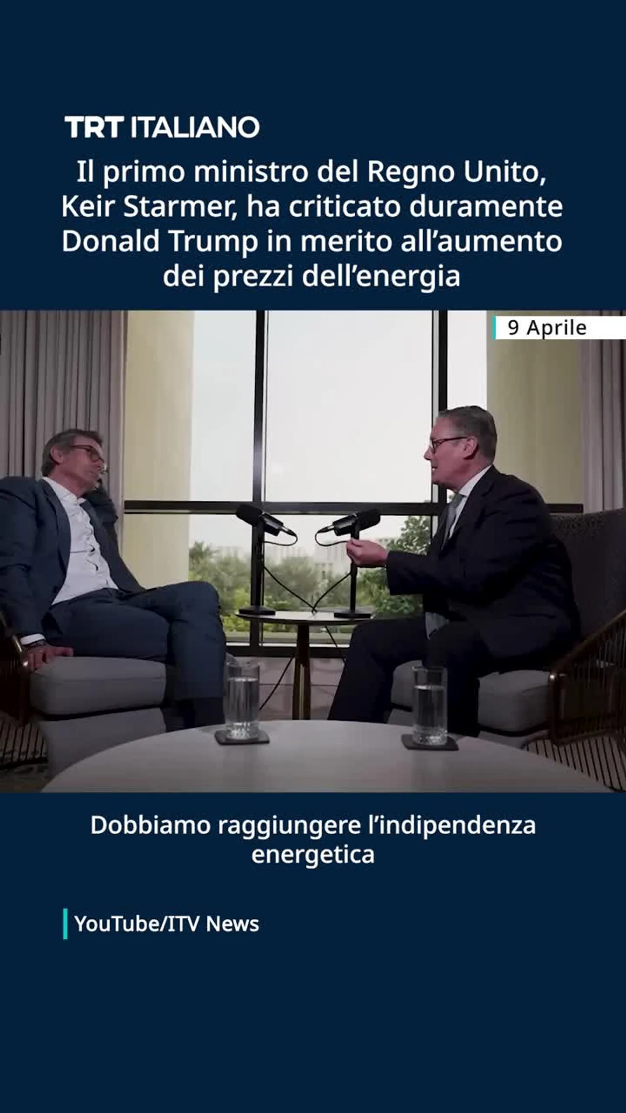 Starmer critica duramente Trump in merito all’aumento dei prezzi dell’energia