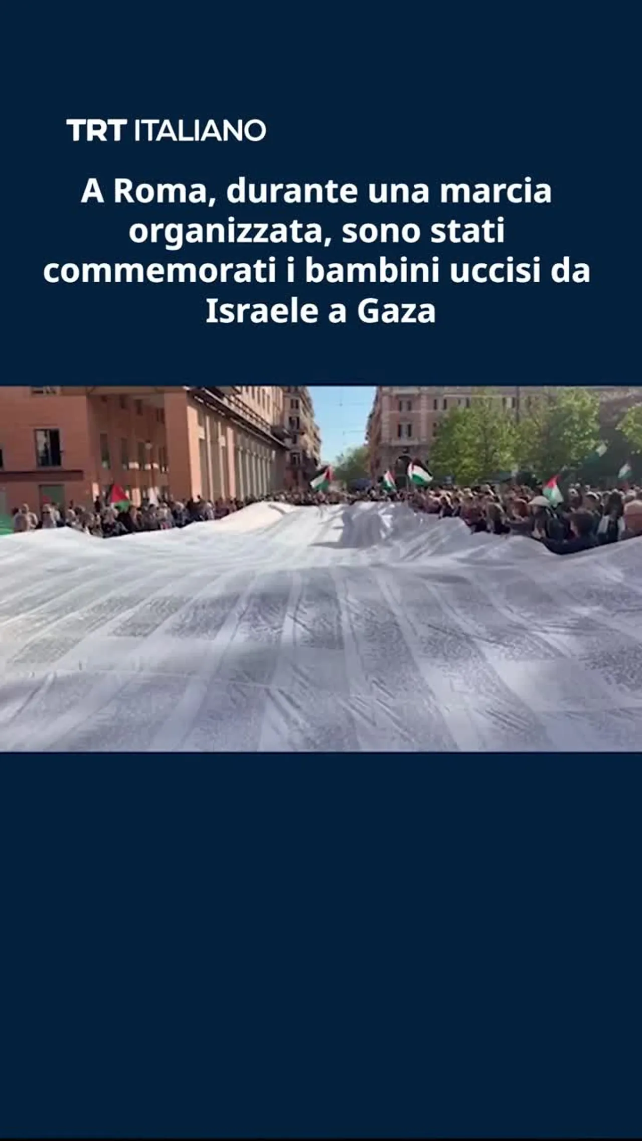 A Roma, durante una marcia organizzata, sono stati commemorati i bambini di Gaza uccisi da Israele