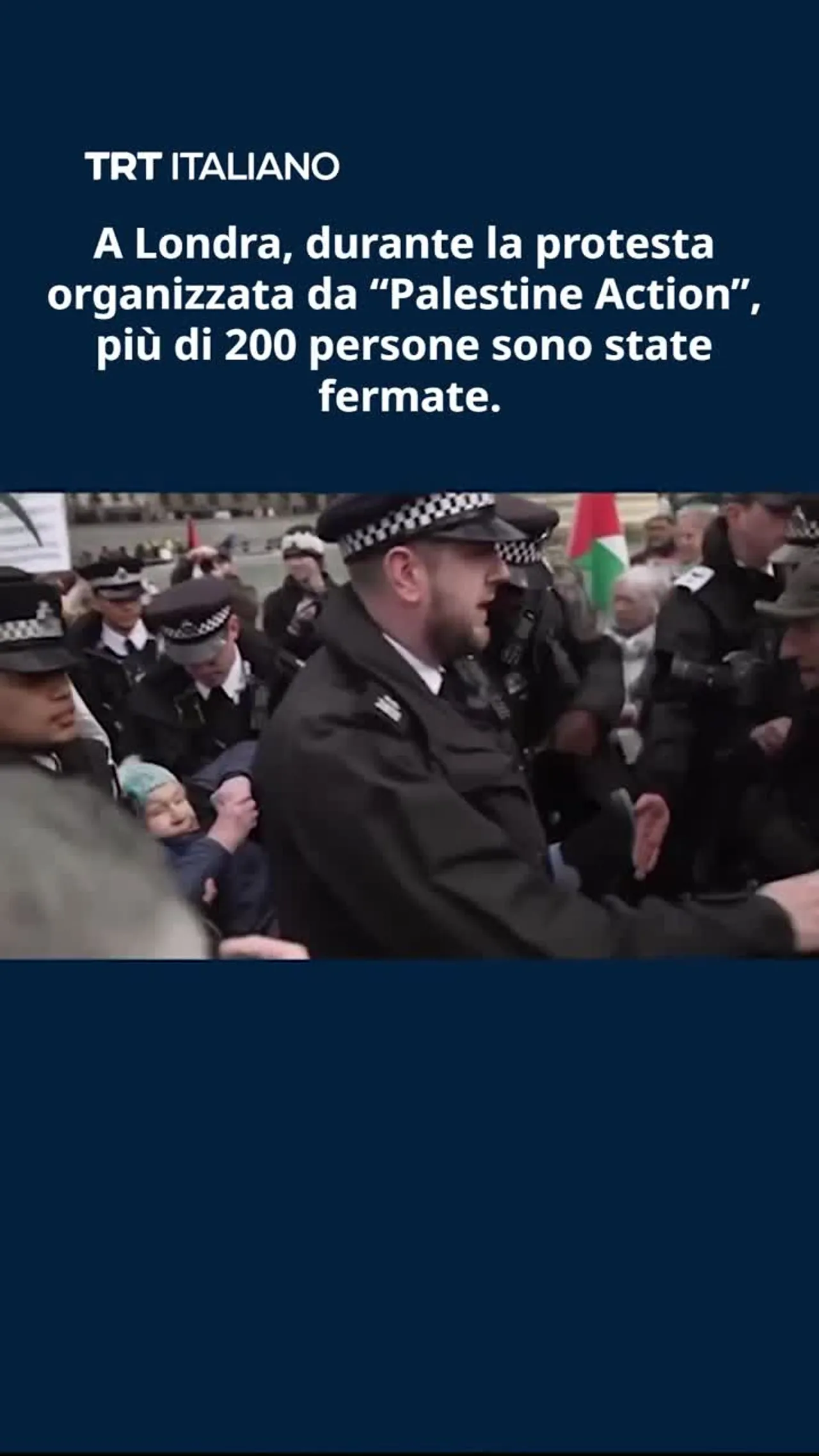 A Londra, durante la protesta di “Palestine Action”, più di 200 persone sono state fermate