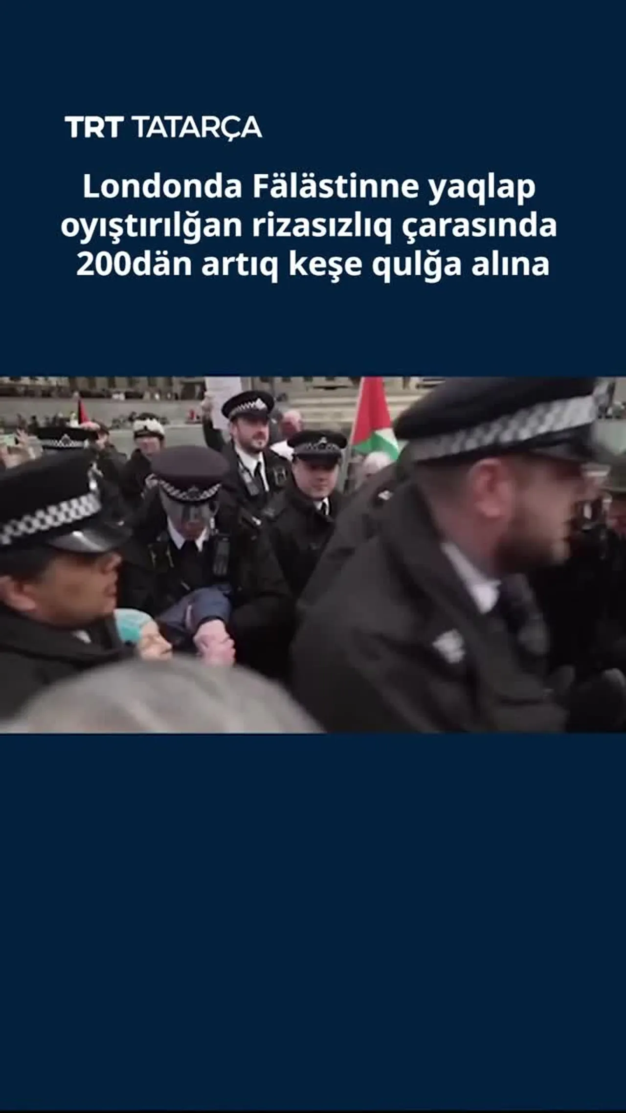 Londonda Fälästinne yaqlap oyıştırılğan rizasızlıq çarasında 200dän artıq keşe qulğa alına