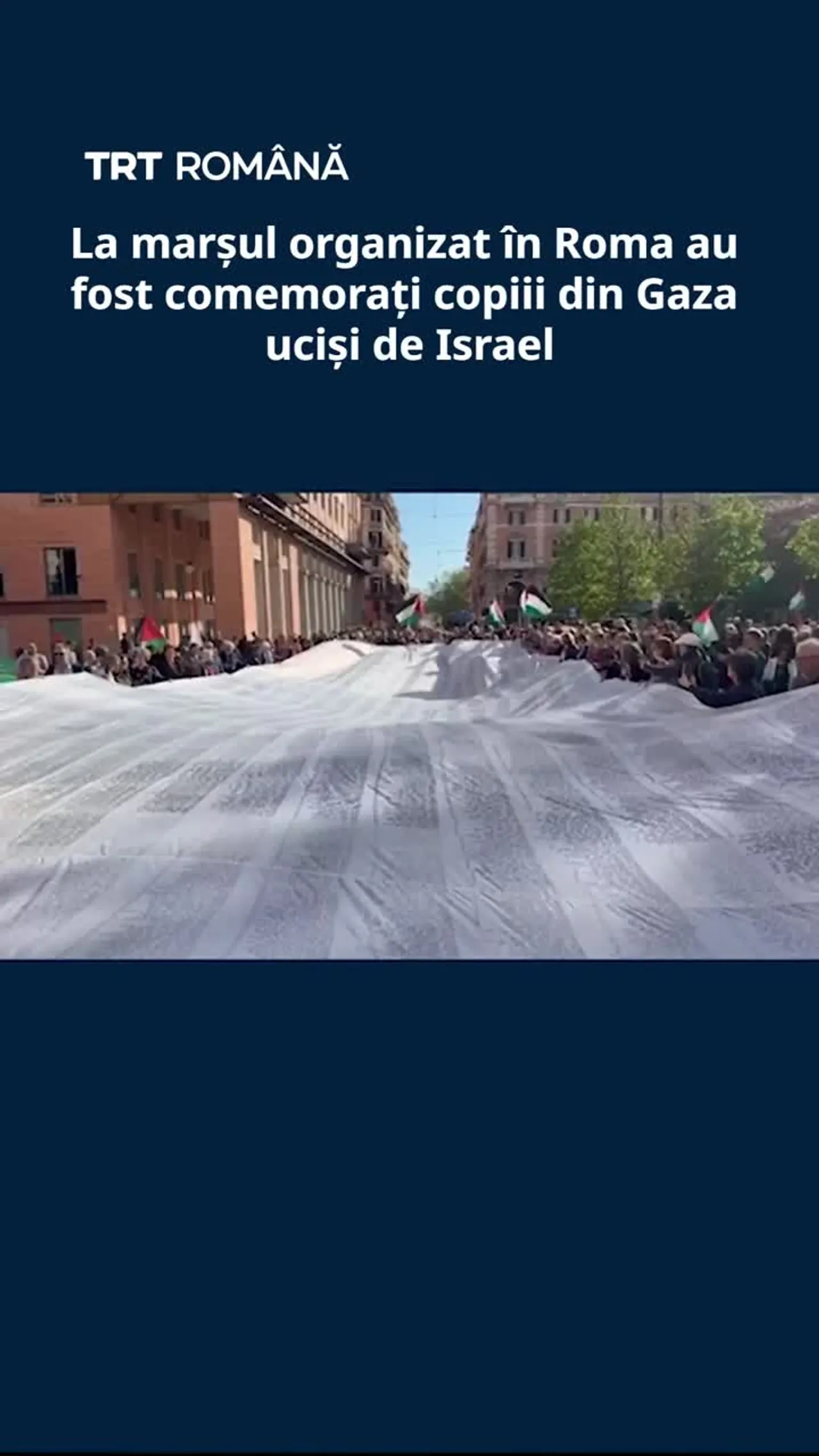La marșul organizat în Roma au fost comemorați copiii din Gaza uciși de Israel
