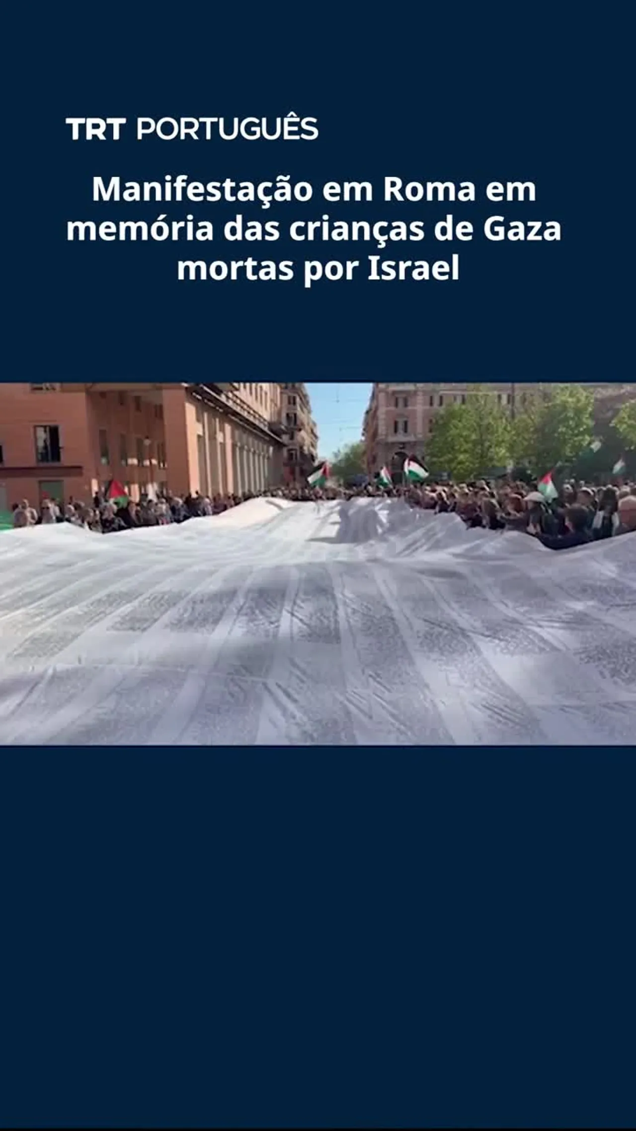 Manifestação em Roma em memória das crianças de Gaza mortas por Israel