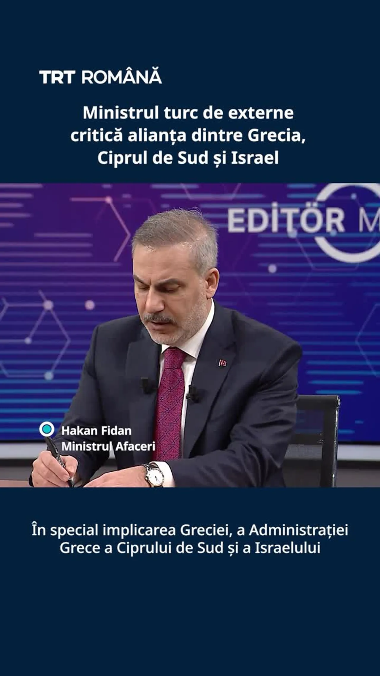 Ministrul turc de externe afirmă că Israelul nu poate exista fără un inamic
