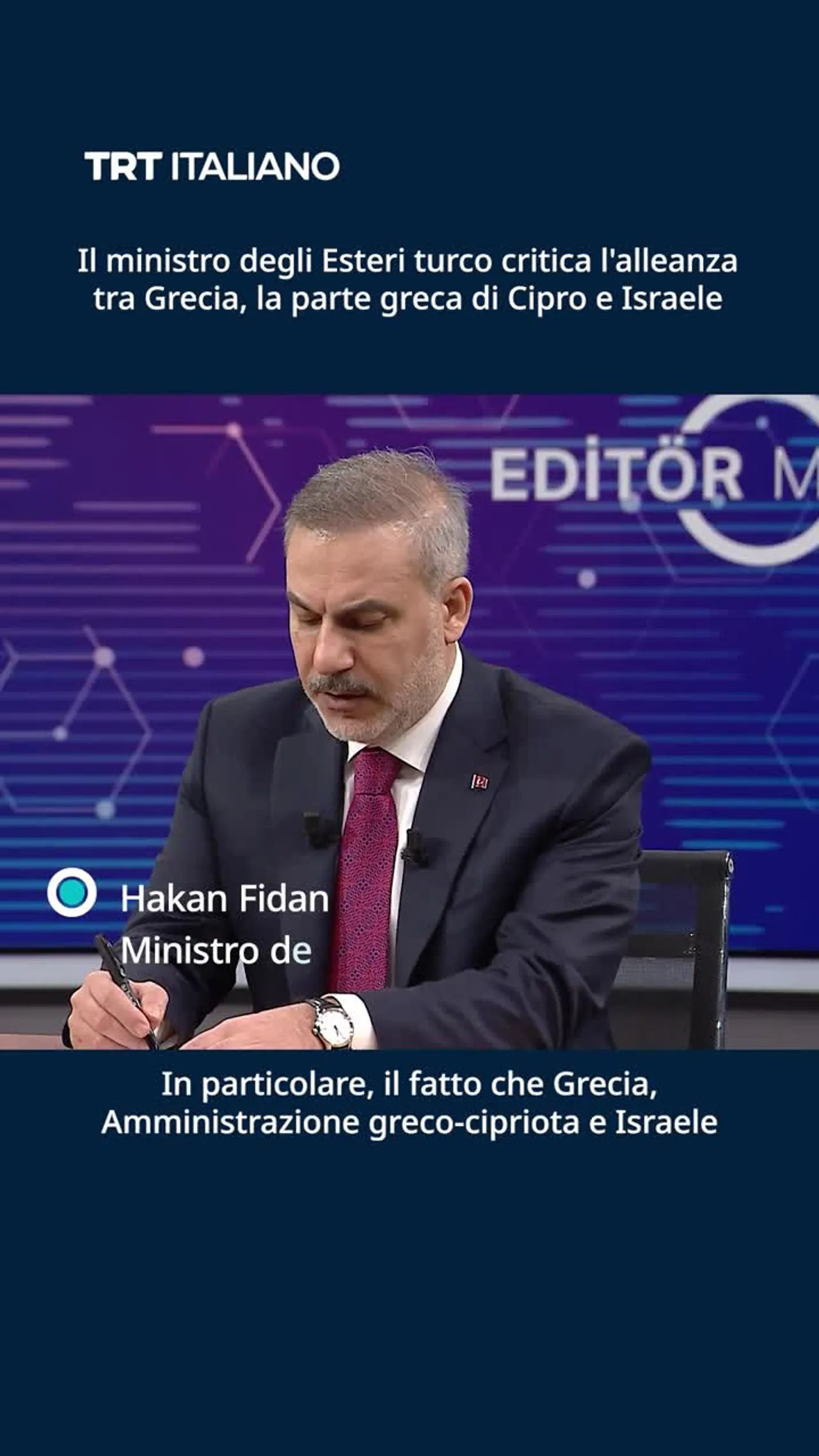 Il ministro degli Esteri turco afferma che Israele non può esistere senza un nemico