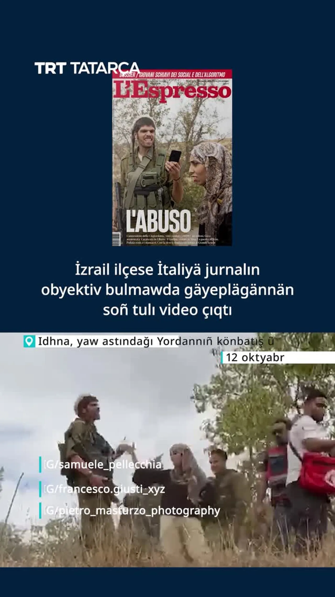 “L’Espresso” jurnalınıñ “L'abuso” isemle tışlığınıñ artındağı video