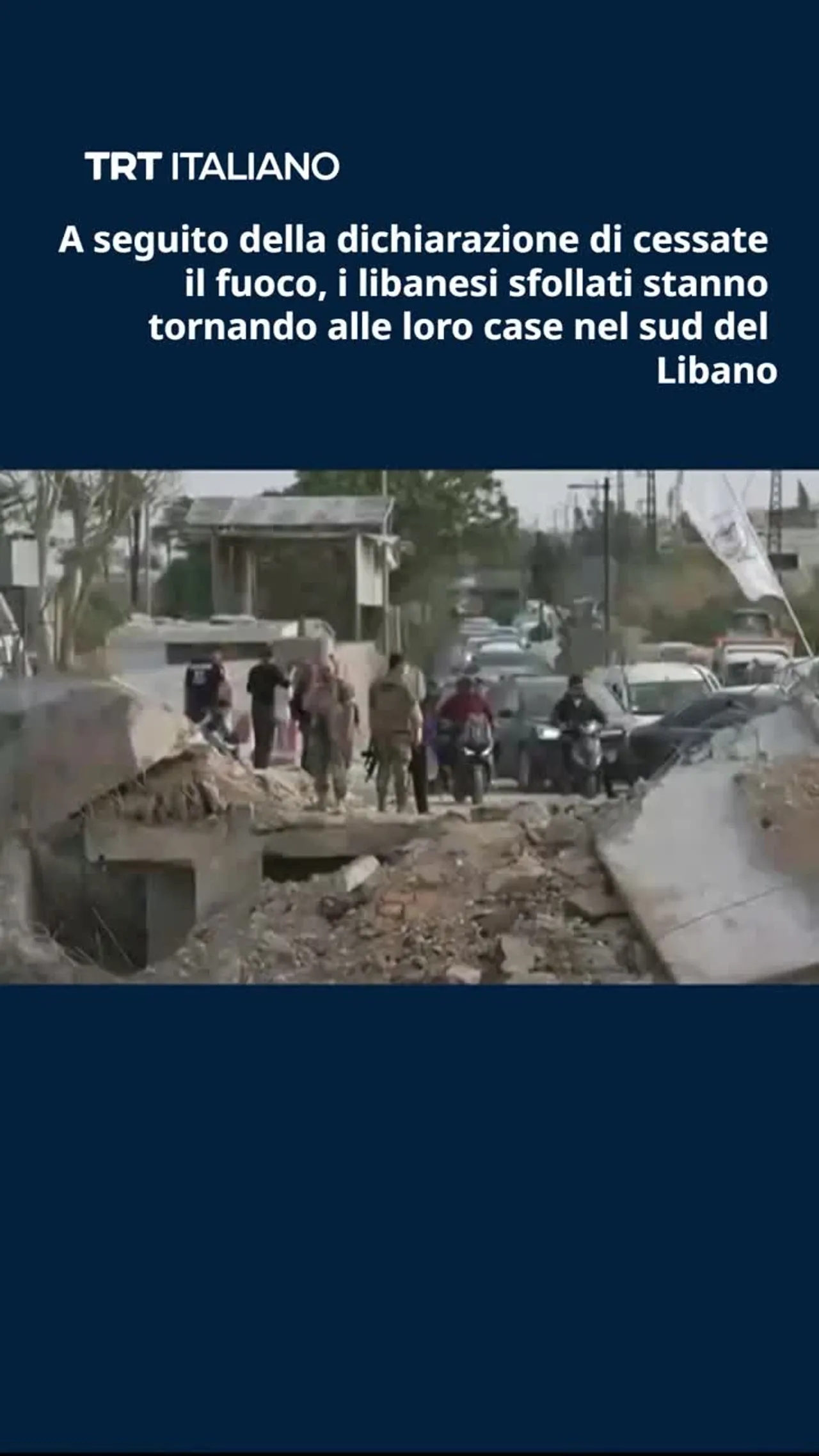 I libanesi sfollati stanno tornando alle loro case nel sud del Libano