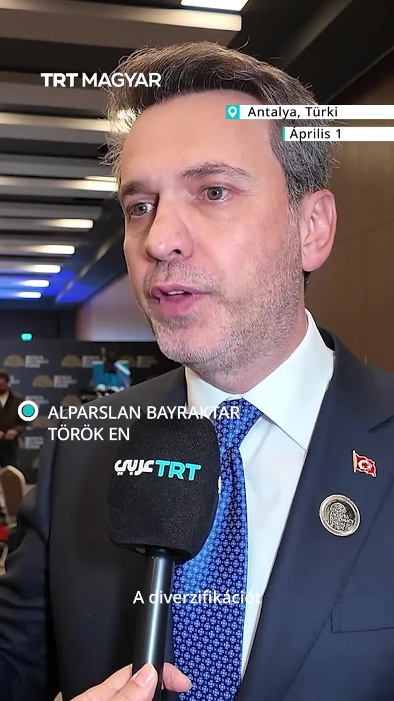 Alparslan Bayraktar energiaügyi miniszter bemutatja Türkiye energia-diverzifikációs stratégiáját