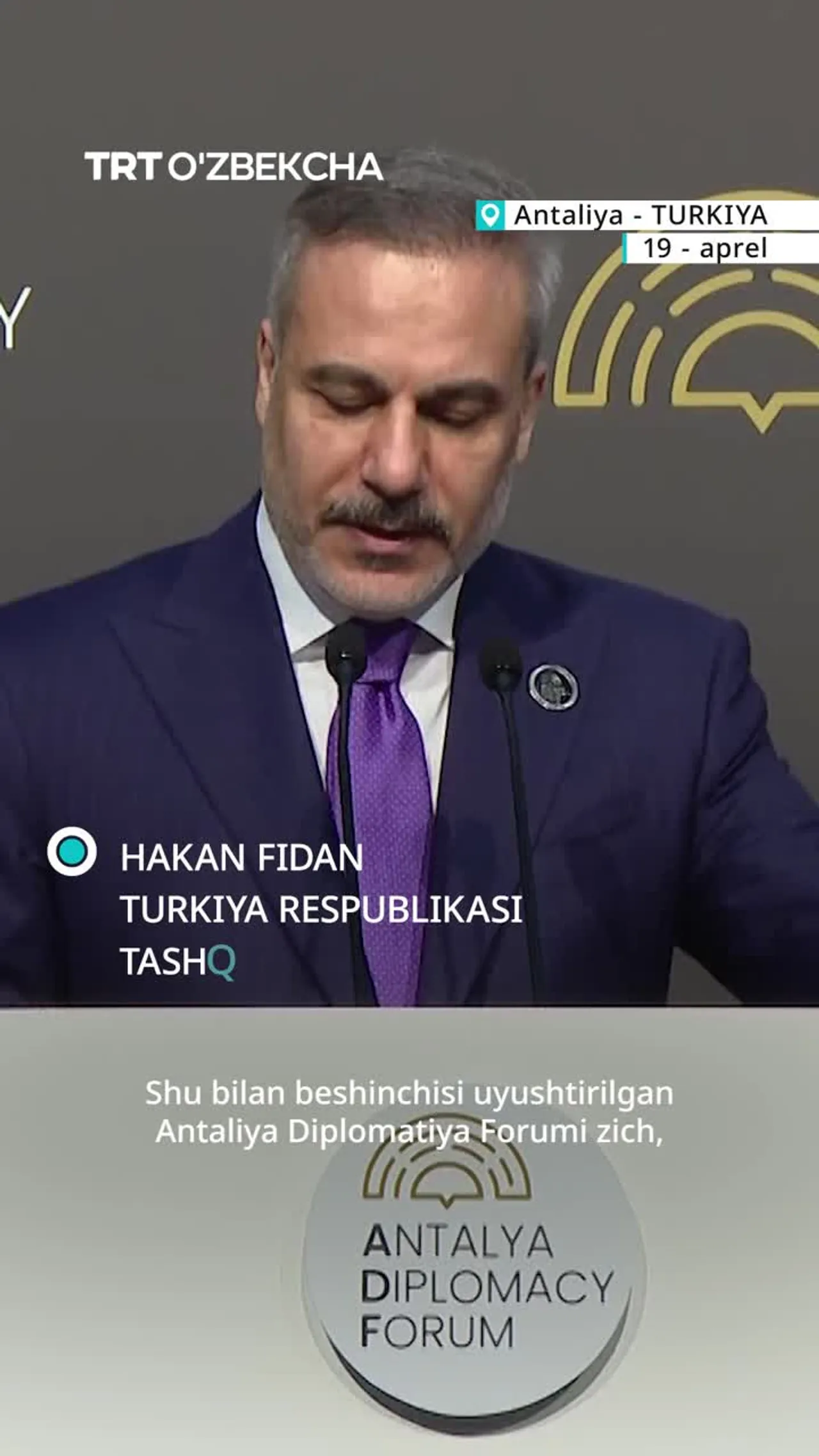 Hakan Fidan ADF - ning ahamiyatiga e’tibor qaratdi
