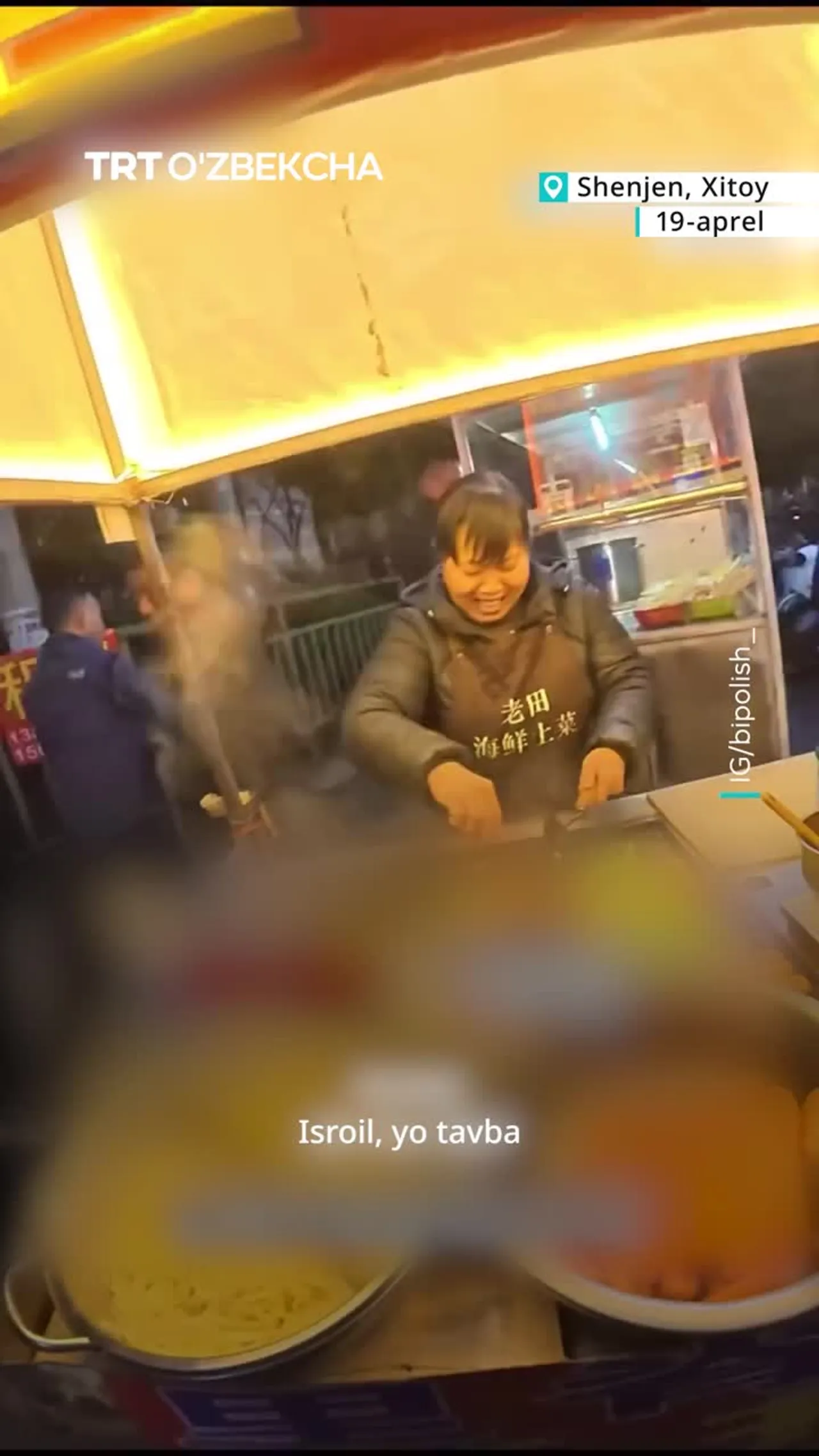 Xitoylik ko'cha sotuvchisi ayollar va bolalarni o'ldirgani uchun Isroilni "shayton" deb atadi