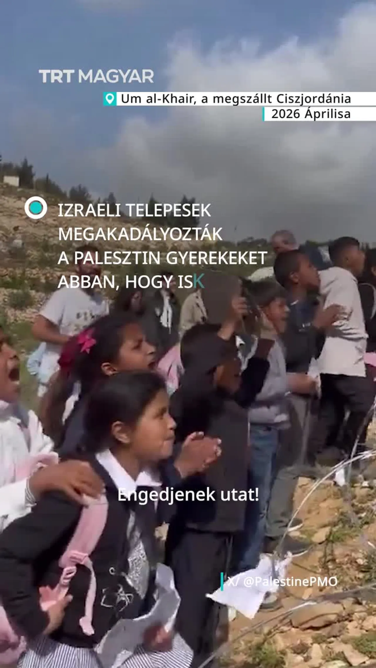 Izraeli telepesek megakadályozták a palesztin gyerekeket abban, hogy iskolába menjenek