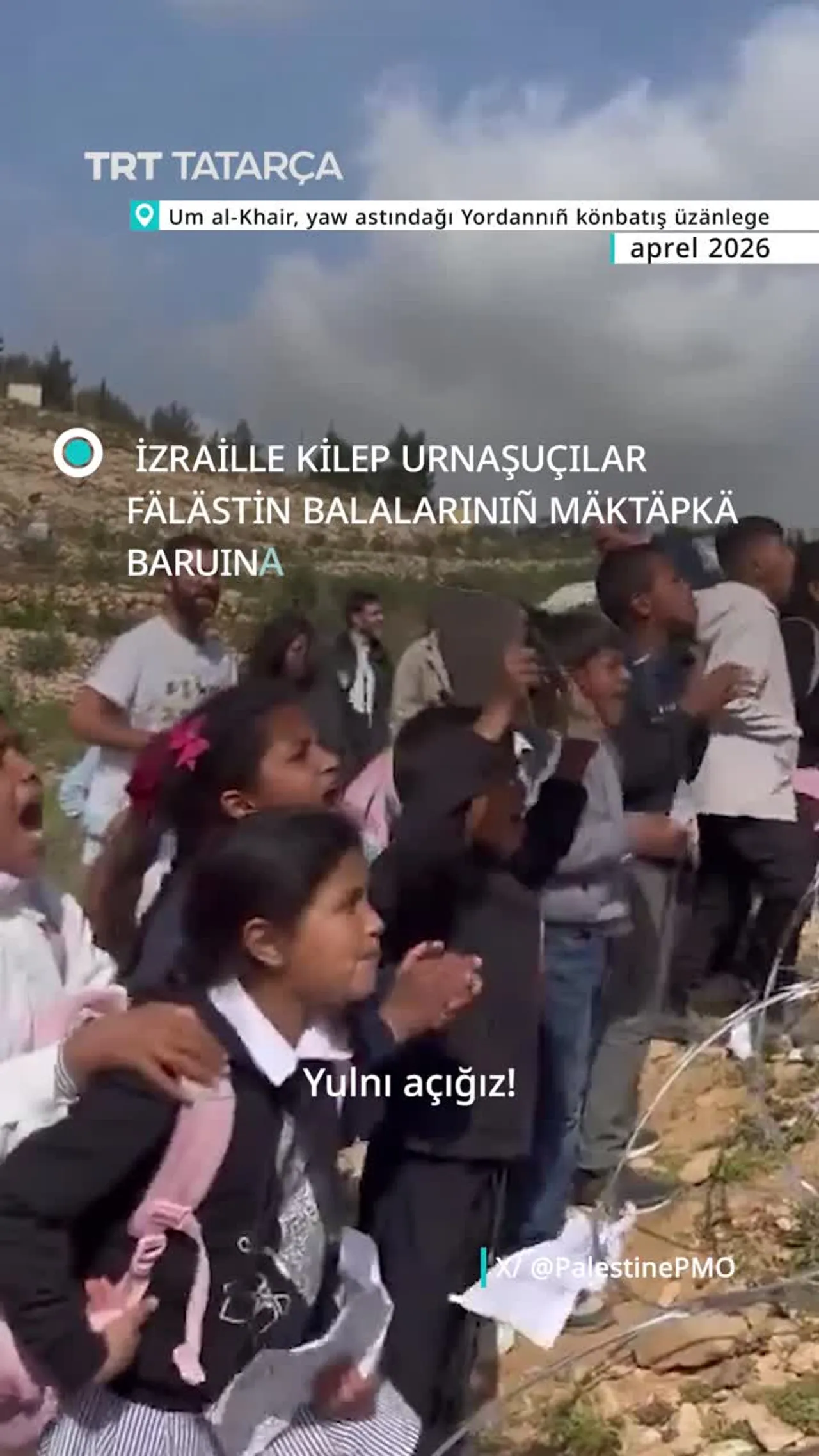 İzraille kilep urnaşuçılar fälästin balalarınıñ mäktäpkä baruın totqarladı