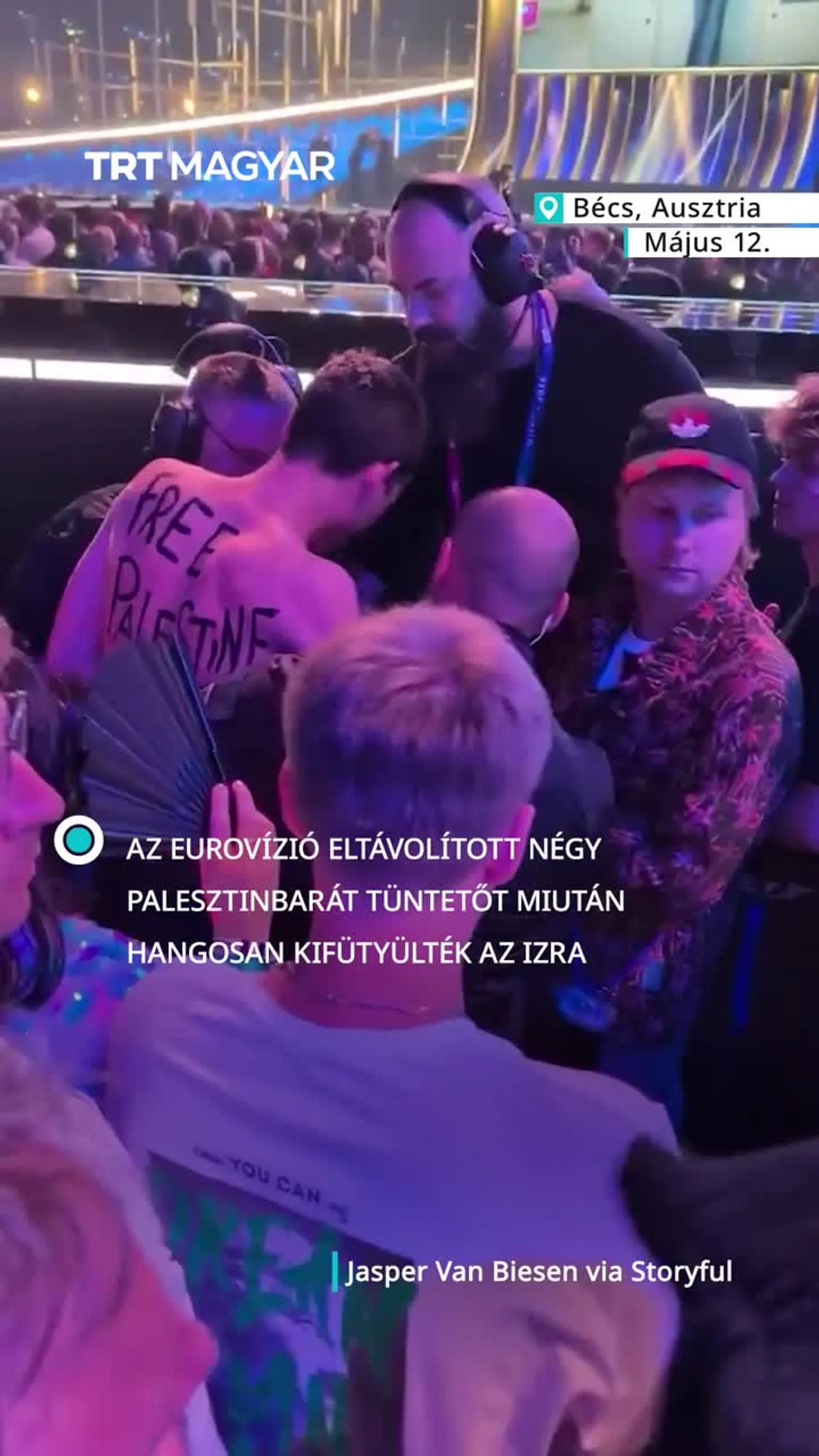 Az Eurovízión eltávolítottak négy palesztinbarát tüntetőt az arénából
