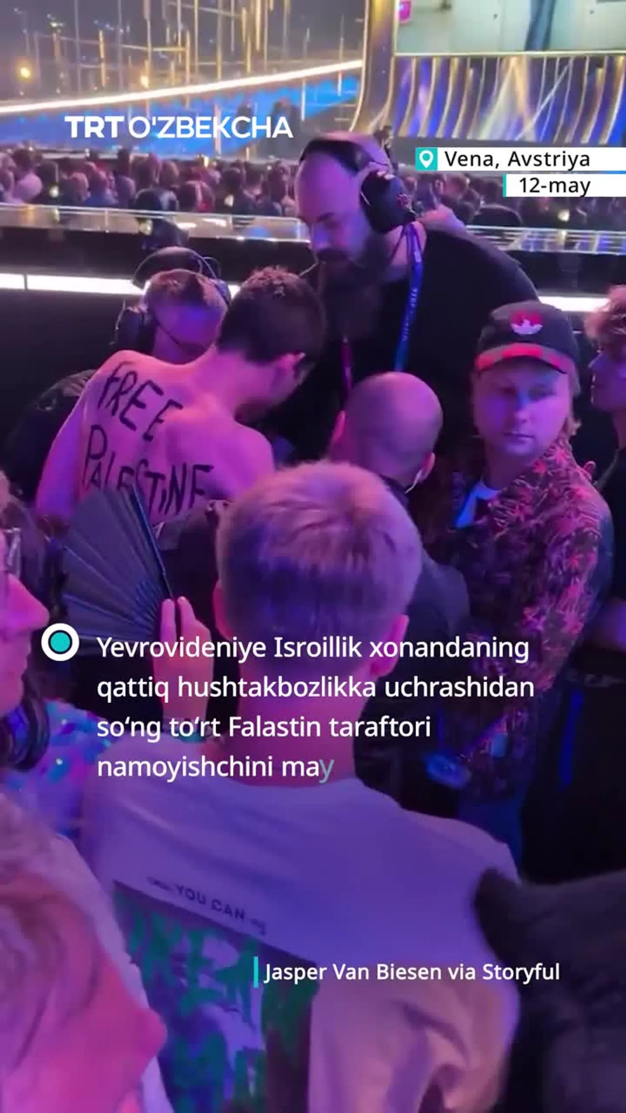 Yevrovideniyeda Falastin tarafdorlari maydondan uzoqlashtirildi