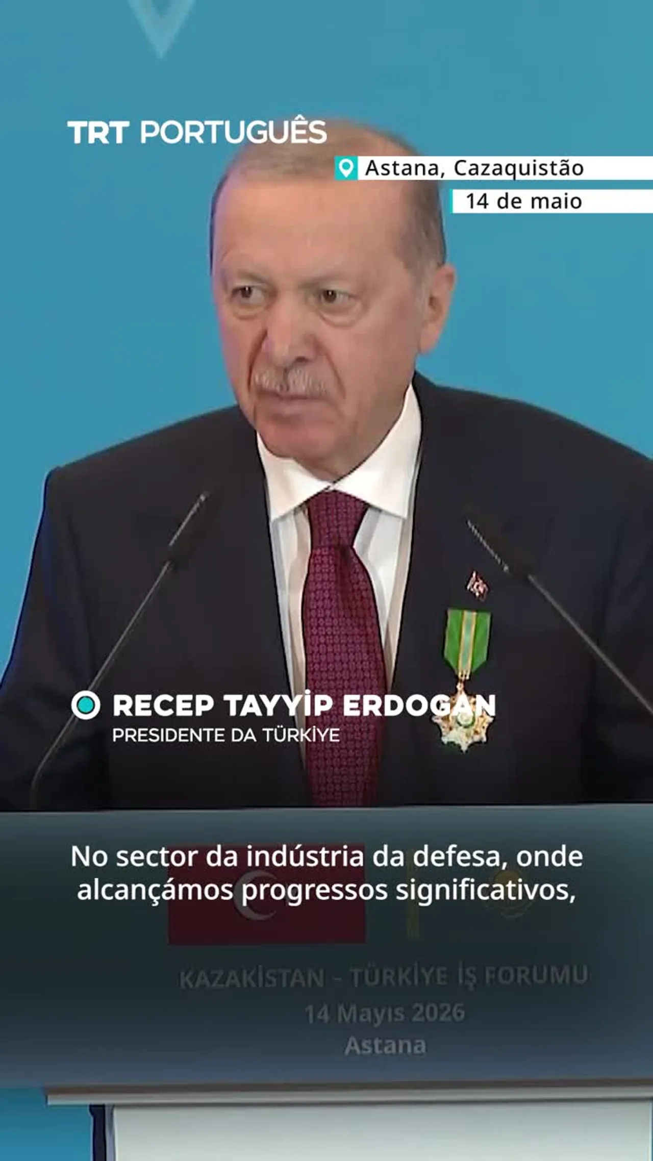 Presidente Erdogan elogia a parceria entre a Türkiye e o Cazaquistão