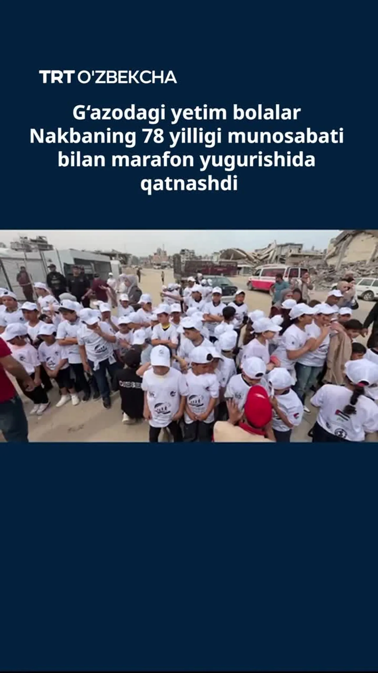 G‘azodagi yetim bolalar Nakbaning 78 yilligi munosabati bilan marafon yugurishida qatnashdi