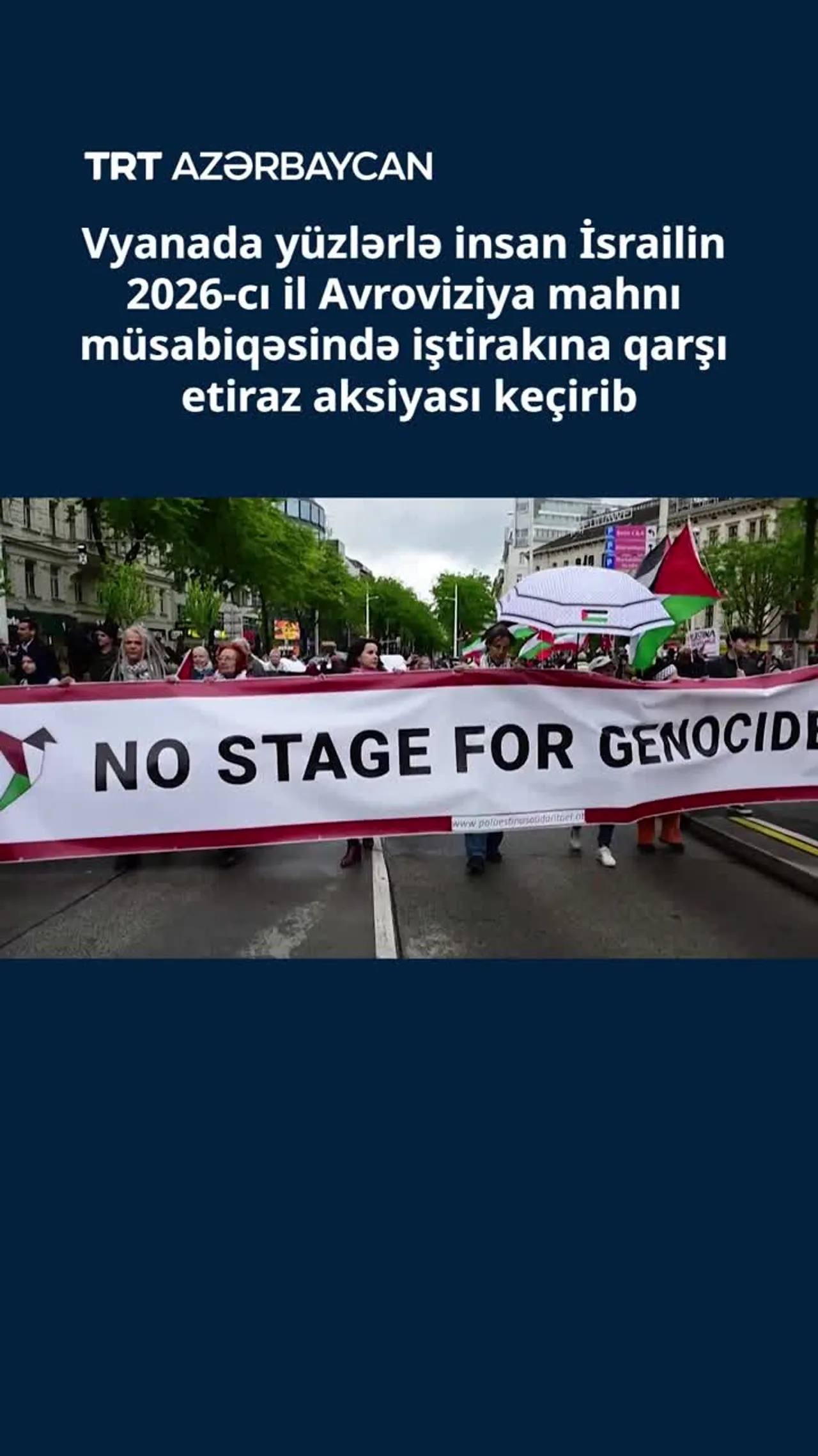 Vyanada yüzlərlə insan İsrailin Avroviziyada iştirakına etiraz edib